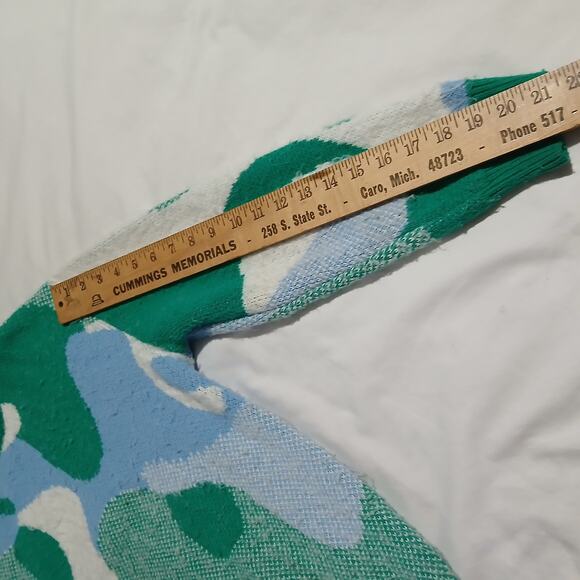 ASOS Design Oversized US 4 Camo Blue/Green/White.Crew Neck Sweater Ribbed Cuff - Picture 11 of 13